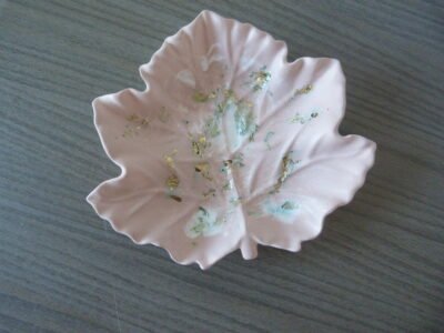 Coupelle décorative feuille d'érable - Coton brûlé