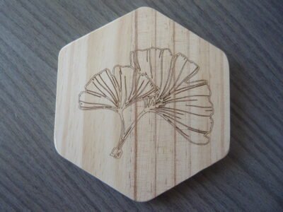 Dessous de tasse en bois - Ginkgo – Image 2