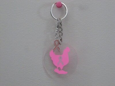 Porte-clés transparent "La Poulette Rose" – Image 3