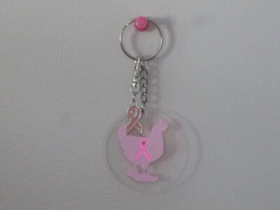 Porte-clés transparent "La Poulette Rose" – Image 2