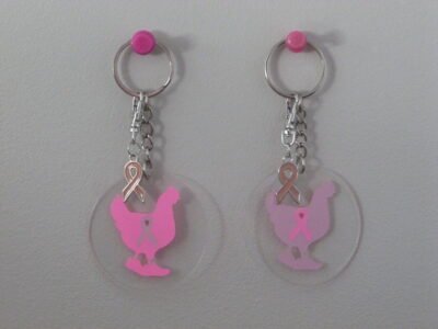 Porte-clés transparent "La Poulette Rose"